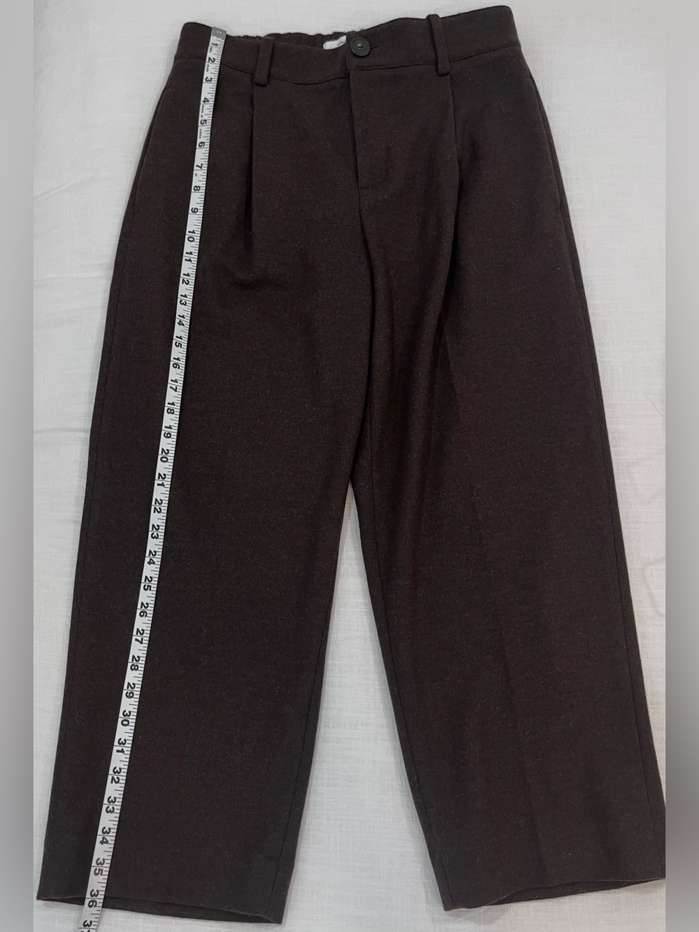 Vince 100% Wool Brown Pleated Tailored Trousers Pants Size 8 - Picture 6 of 11